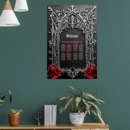 Elegante Gotische Trouwroos Frame  Poster