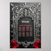 Elegante Gotische Trouwroos Frame Poster (Voorkant)
