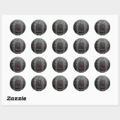Elegante Gotische Trouwroos Frame Ronde Sticker (Vel)
