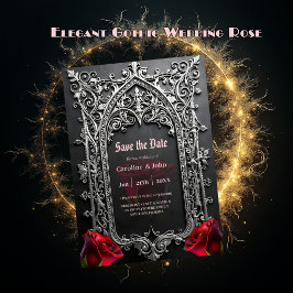Elegante Gotische Trouwroos Frame  Save The Date