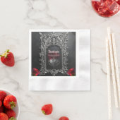 Elegante Gotische Trouwroos Frame Servet (Insitu)