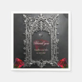 Elegante Gotische Trouwroos Frame  Servet (Voorkant)