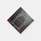 Elegante Gotische Trouwroos Frame  Servet (Hoek)