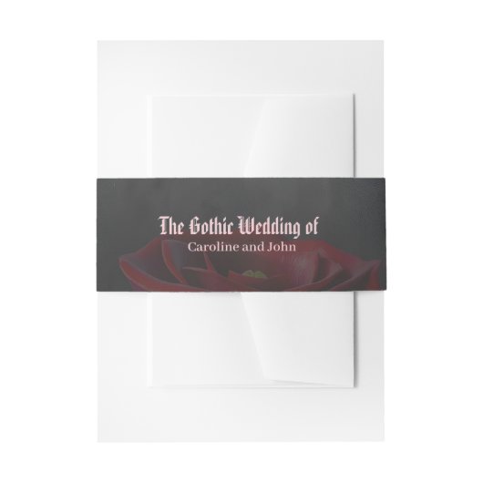 Elegante Gotische Trouwroos Frame Uitnodigingen Wikkel (Voorkant Voorbeeld)