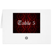 Elegante Gotische trouwtafel nummer kaart (Achterkant Horizontaal)