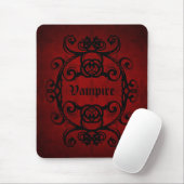 Elegante gotische vampier damast rood en zwart dec muismat (Met muis)