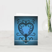Elegante gotische victoriaanse hart in het blauw H Kaart (Achterkant)