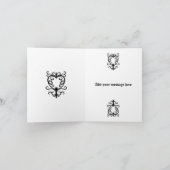 Elegante gotische victoriaanse hart in het blauw H Kaart (Binnen)