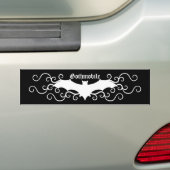 Elegante Gotische vleermuis en wervelt gothic mobi Bumpersticker (Op auto)