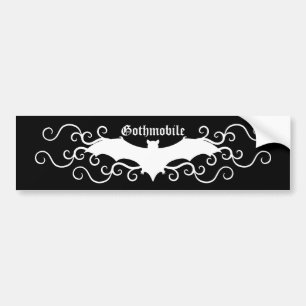Elegante Gotische vleermuis en wervelt gothic mobi Bumpersticker