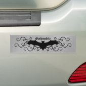 Elegante Gotische vleermuis en wervelt gothic mobi Bumpersticker (Op auto)