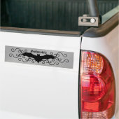 Elegante Gotische vleermuis en wervelt gothic mobi Bumpersticker (Op Truck)