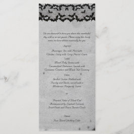 Elegante Gotische Vleermuis Kant Posh Bruiloft Men Menu