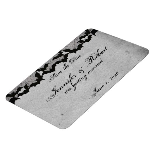 Elegante Gotische Vleermuis Kant Posh Bruiloft Sav Magneet (Linkerzijde)