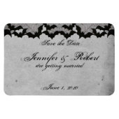 Elegante Gotische Vleermuis Kant Posh Bruiloft Sav Magneet (Horizontaal)