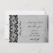 Elegante Gotische Vleermuis Kant Posh Bruiloft Sav Save The Date (Voorkant)