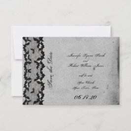 Elegante Gotische Vleermuis Kant Posh Bruiloft Sav Save The Date