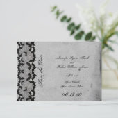 Elegante Gotische Vleermuis Kant Posh Bruiloft Sav Save The Date (Staand voorkant)