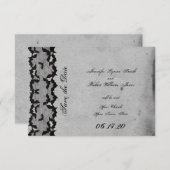 Elegante Gotische Vleermuis Kant Posh Bruiloft Sav Save The Date (Voorkant / Achterkant)