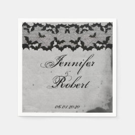 Elegante Gotische Vleermuis Kant Posh Bruiloft Ser Servetten