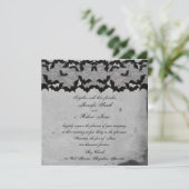 Elegante Gotische Vleermuis Kant Posh Bruiloft Uit Kaart (Staand voorkant)