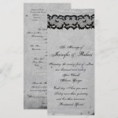 Elegante Gotische Vleermuis Kant Posh Huwelijkspro Programmakaart (Voorkant / Achterkant)