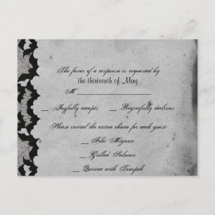 Elegante Gotische Vleermuis Kant Posh RSVP Briefka Uitnodiging Briefkaart