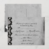 Elegante Gotische Vleermuis Kant Posh RSVP Briefka Uitnodiging Briefkaart (Voorkant / Achterkant)