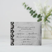Elegante Gotische Vleermuis Kant Posh RSVP Briefka Uitnodiging Briefkaart (Staand voorkant)
