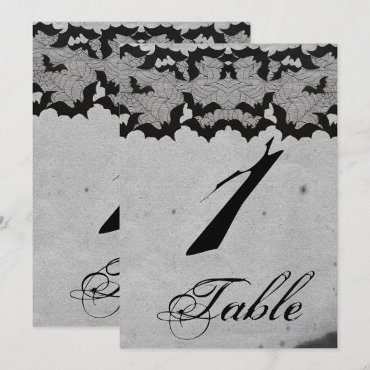 Elegante gotische vleermuis kant sierlijke bruilof kaart (Voorkant / Achterkant)