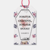 Elegante gotische watercolor kist schedel raaf roo cadeaulabel (Voorkant)