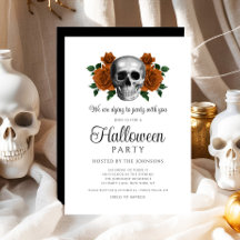 Elegante Gotische Zwarte Bloemen Schedel Halloween