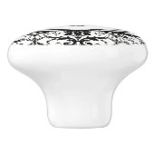Elegante  gotische zwarte Damask Skull Keramische Knop (Zijkant)