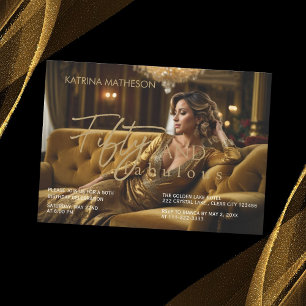 Elegante Goud 50 en Prachtige 50e Verjaardag Kaart