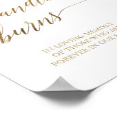 Elegante Goud 6x9" Deze Kaars Brandt Bord Poster (Hoek)
