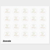 Elegante Goud & Botanische Bruidsdouche Ronde Sticker (Vel)
