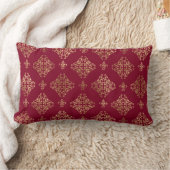 Elegante Goud Damast Op Burgundy Kussen (Deken)
