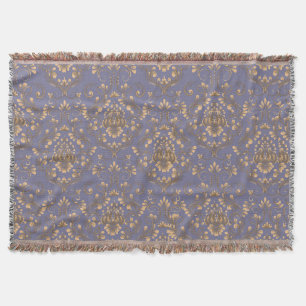Elegante goud damast werpdeken Vintage Periwi Deken