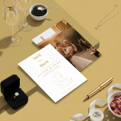 Elegante goud duif save the date kaart