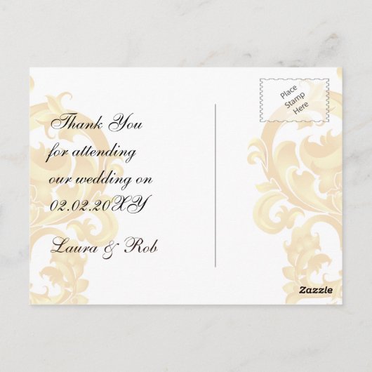 Elegante "goud en bruin" Dank u kaarten (Achterkant)