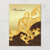 Elegante "goud en bruin" Dank u kaarten (Voorkant)