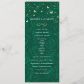 Elegante Goud en Groene Rozen Aquarel Bloemen Menu (Achterkant)