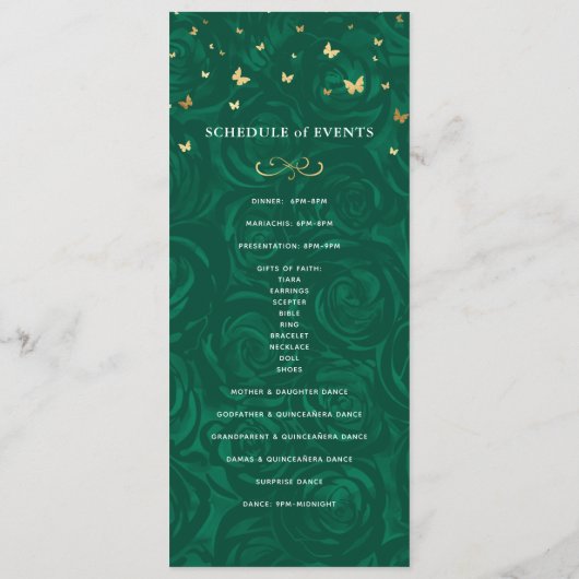 Elegante Goud en Groene Rozen Aquarel Bloemen Menu (Achterkant)