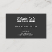 Elegante goud en houtskool reiniging spat visitekaartje (Achterkant)