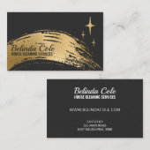 Elegante goud en houtskool reiniging spat visitekaartje (Voorkant / Achterkant)