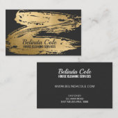 Elegante goud en houtskool reiniging spat visitekaartje (Voorkant / Achterkant)