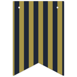 Elegante goud- en marineblauwe verticale strepen vlaggetjes