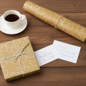 Elegante goud en wit decoratieve hart charmes inpakpapier vel