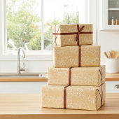 Elegante goud en wit decoratieve hart charmes inpakpapier vel