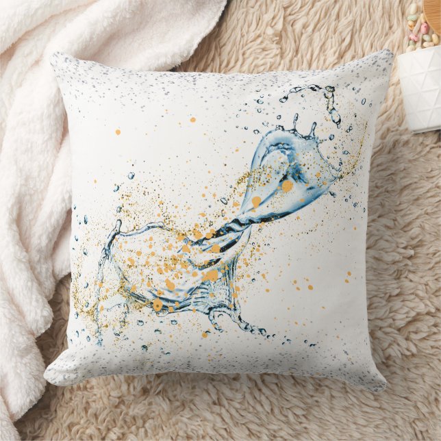 Elegante goud- en zilveren watersplas kussen (Deken)
